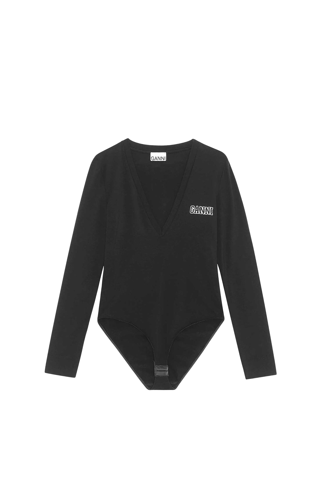 Body col V en jersey - Black