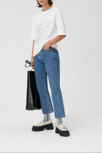 T-shirt smiley en jersey - Egret