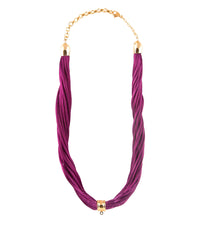 Twisted silk necklace - Violet