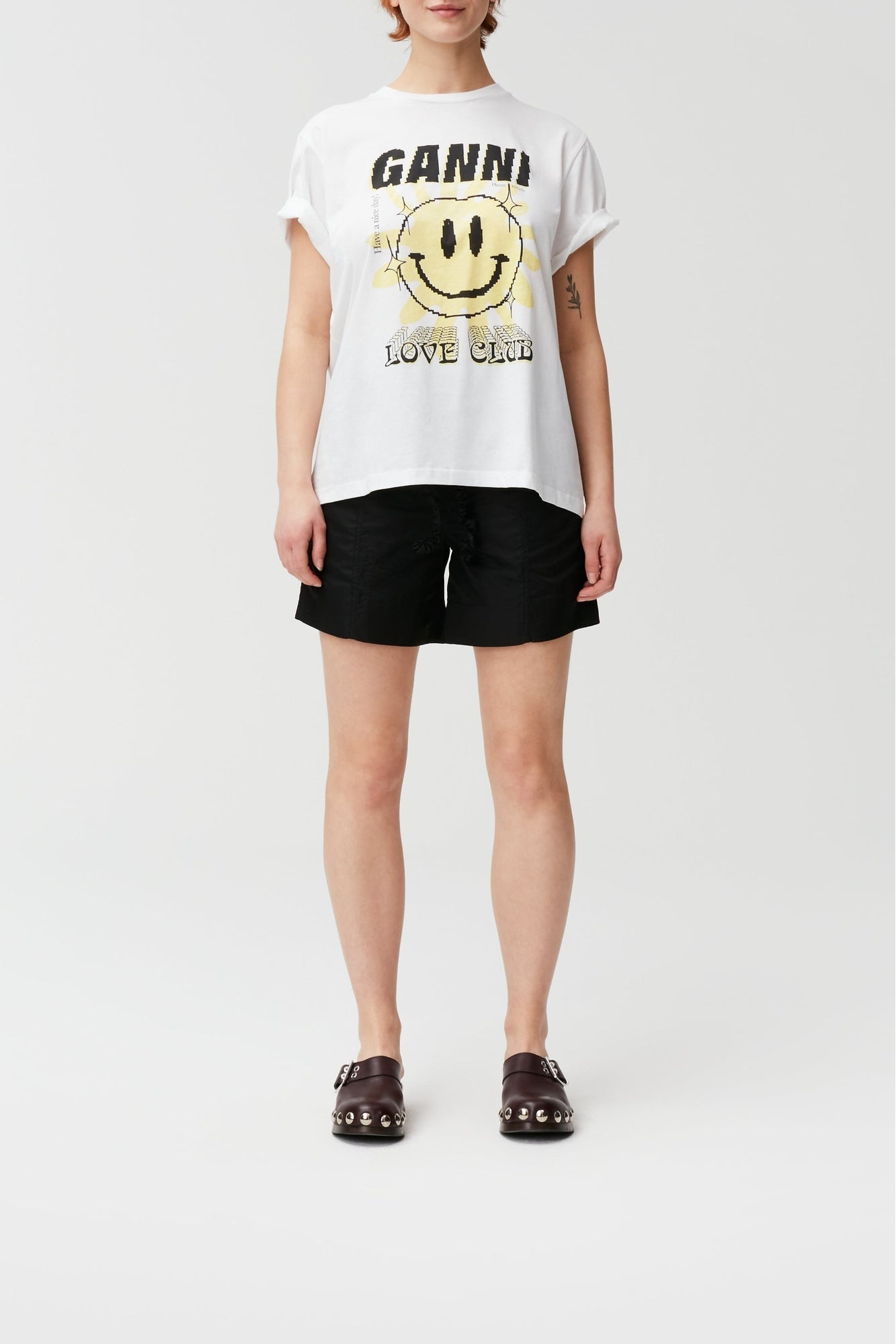 T-shirt ample à col rond Sun Love en jersey - Bright White