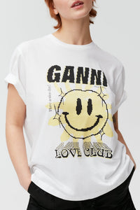 T-shirt ample à col rond Sun Love en jersey - Bright White