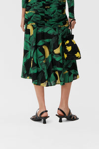 Robe midi froncée en maille - Black