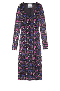 Robe midi imprimé en maille - Phantom