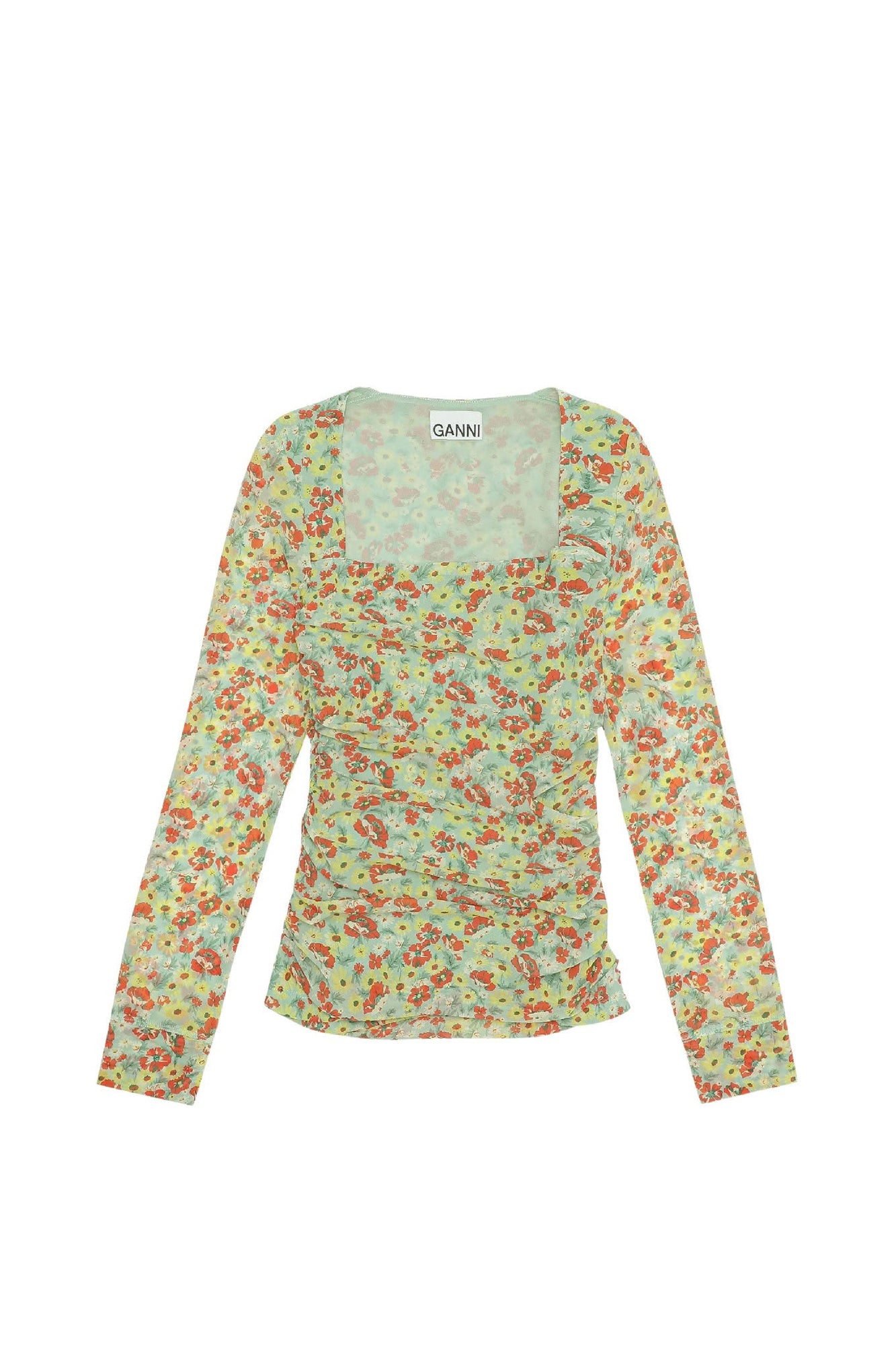 Blouse en résille imprimée - Meadow Celadon Green