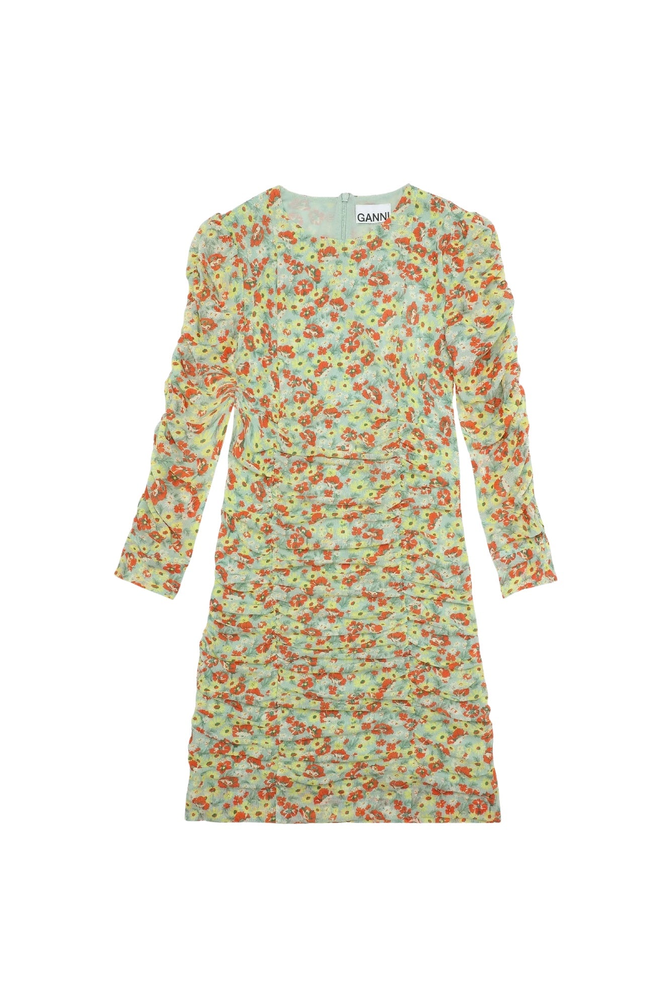 Robe courte imprimée en maille - Meadow Celadon Green