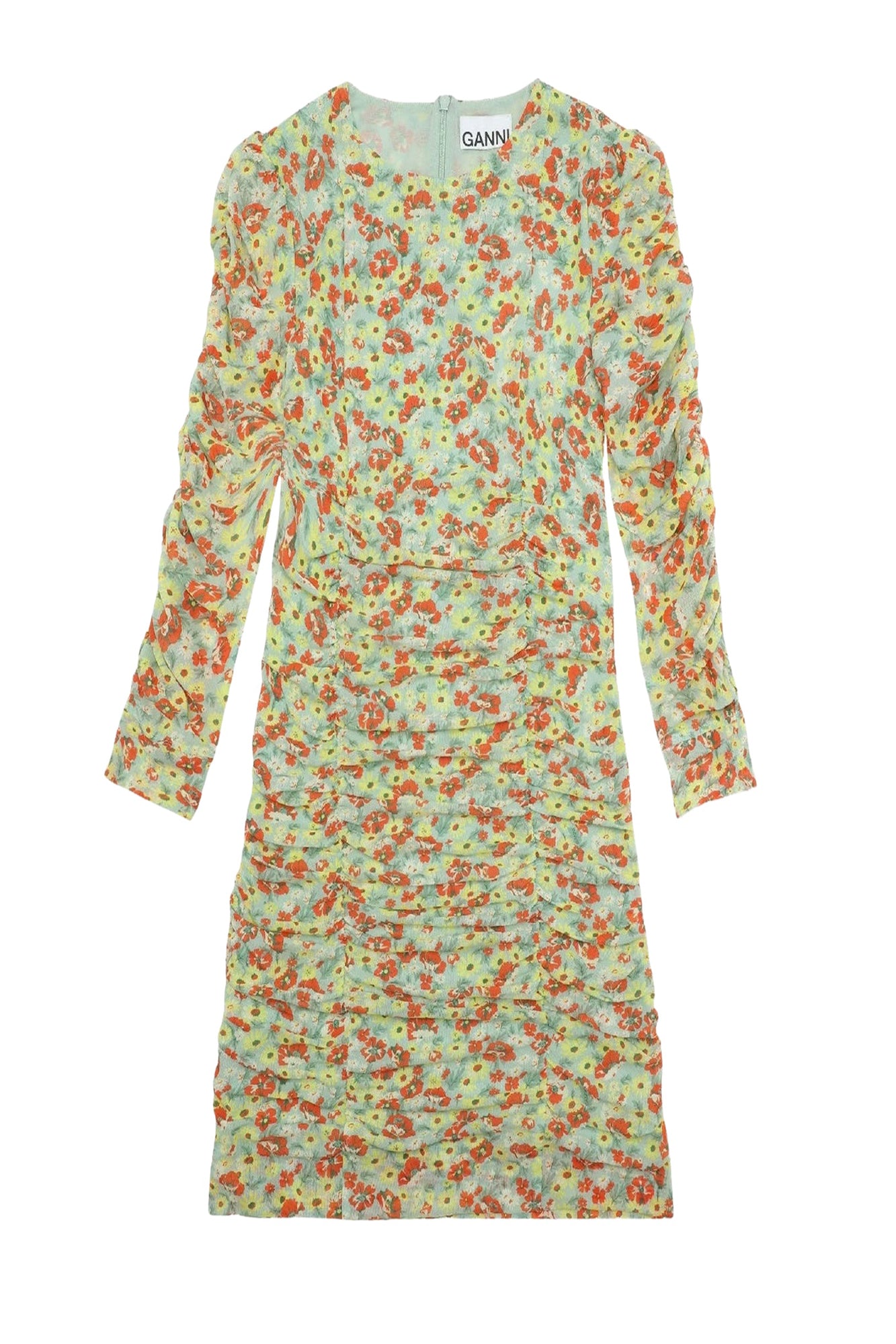 Printed knitted short dress - Meadow Celadon Green