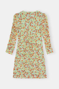 Robe courte imprimée en maille - Meadow Celadon Green
