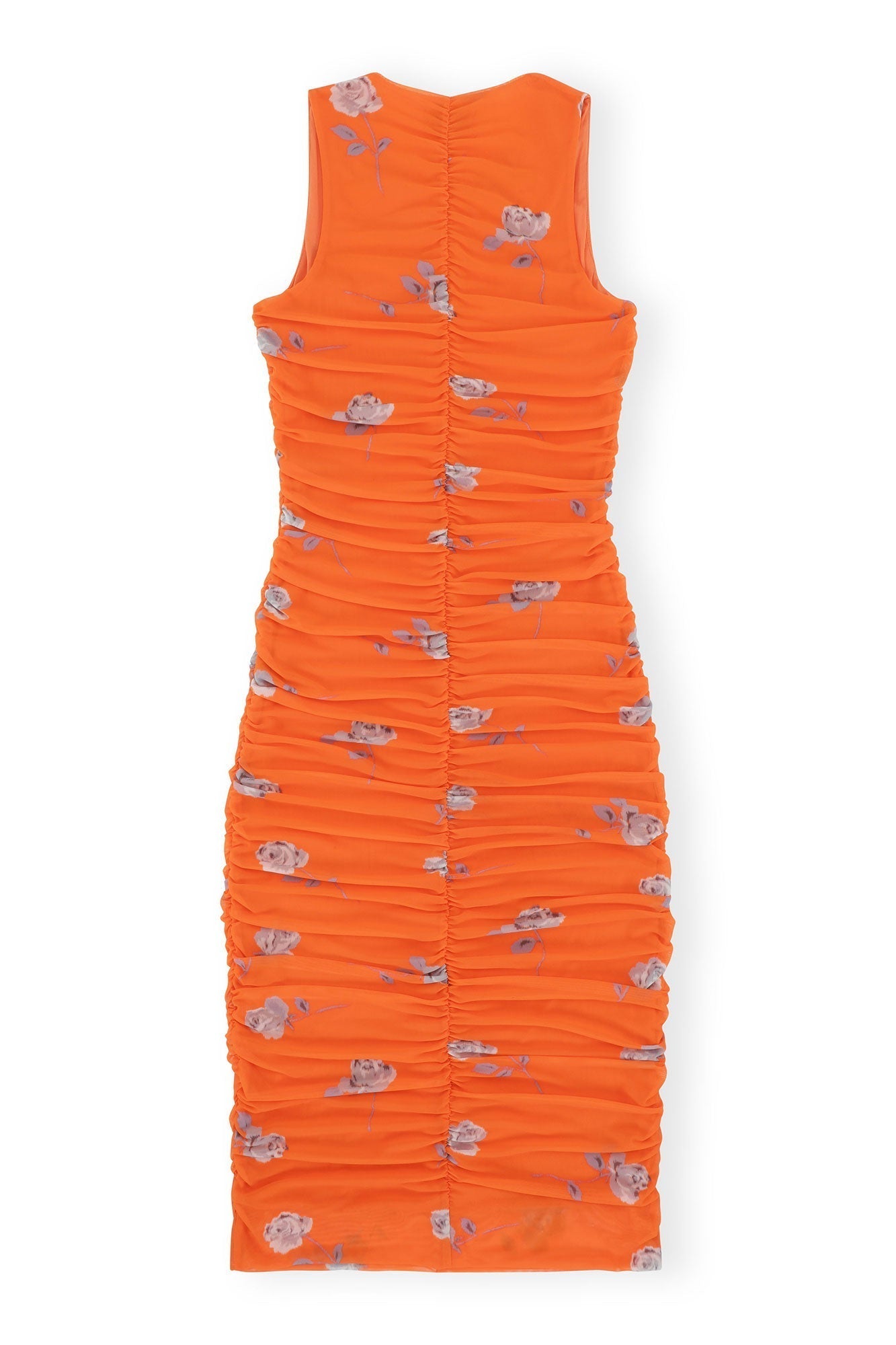 Robe midi froncée en mesh imprimé - Orangeade