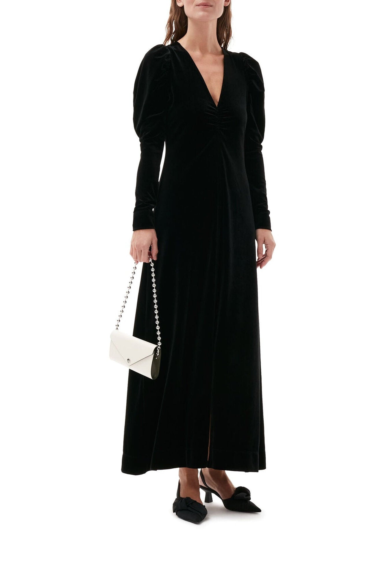 Robe longue en velours - Black