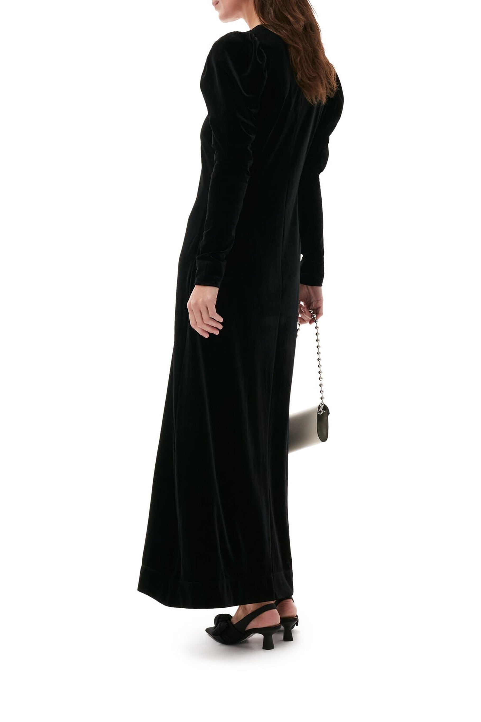 Robe longue en velours - Black