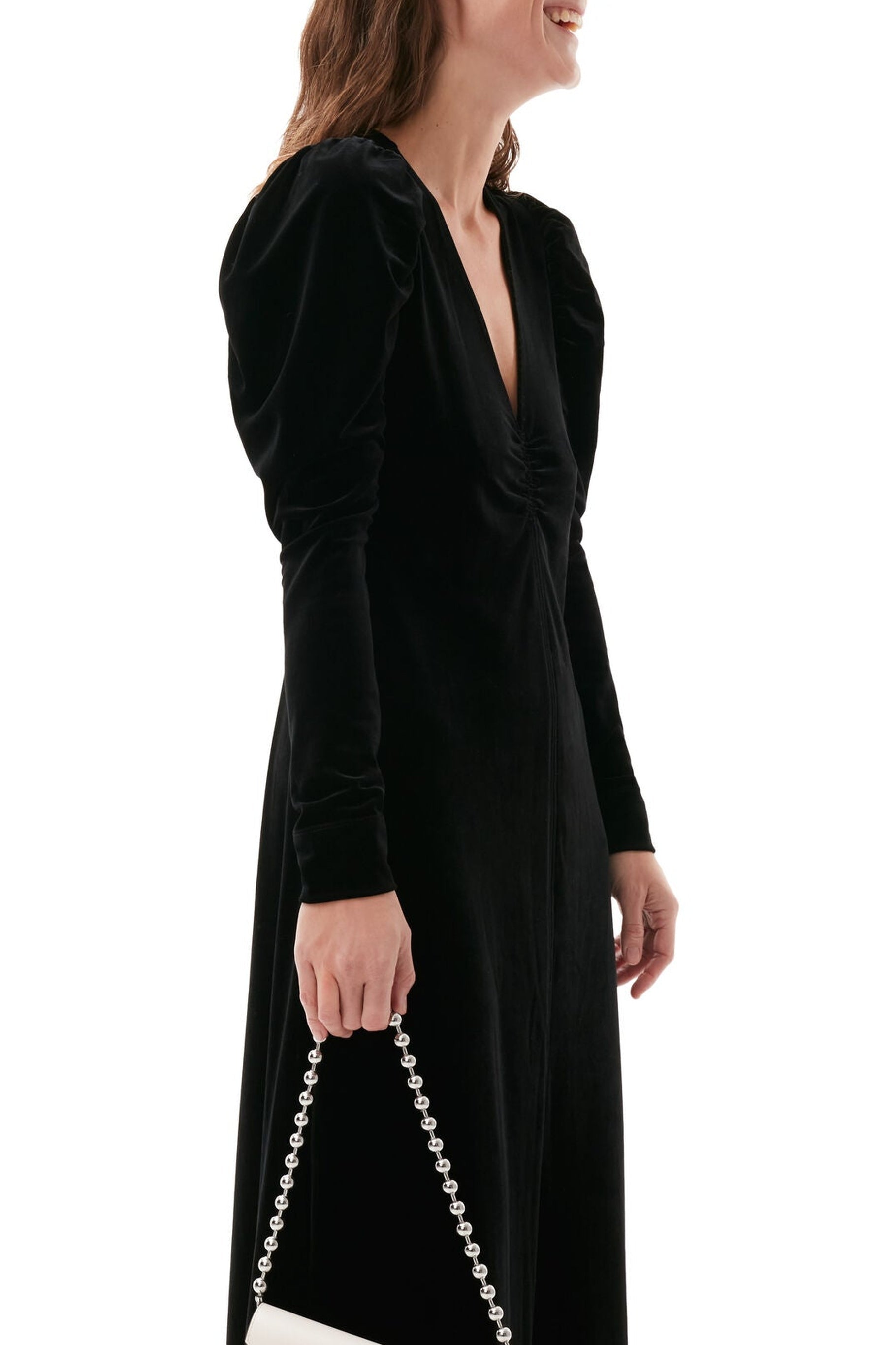 Robe longue en velours - Black
