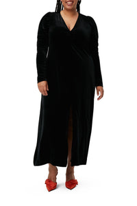 Robe longue en velours - Black