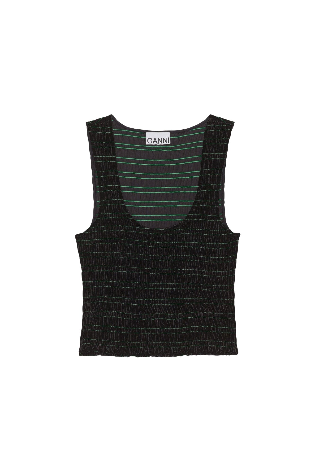 Top à smocks en velours - Black