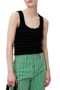 Top à smocks en velours - Black