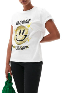 T-shirt Smiley en jersey - Bright White
