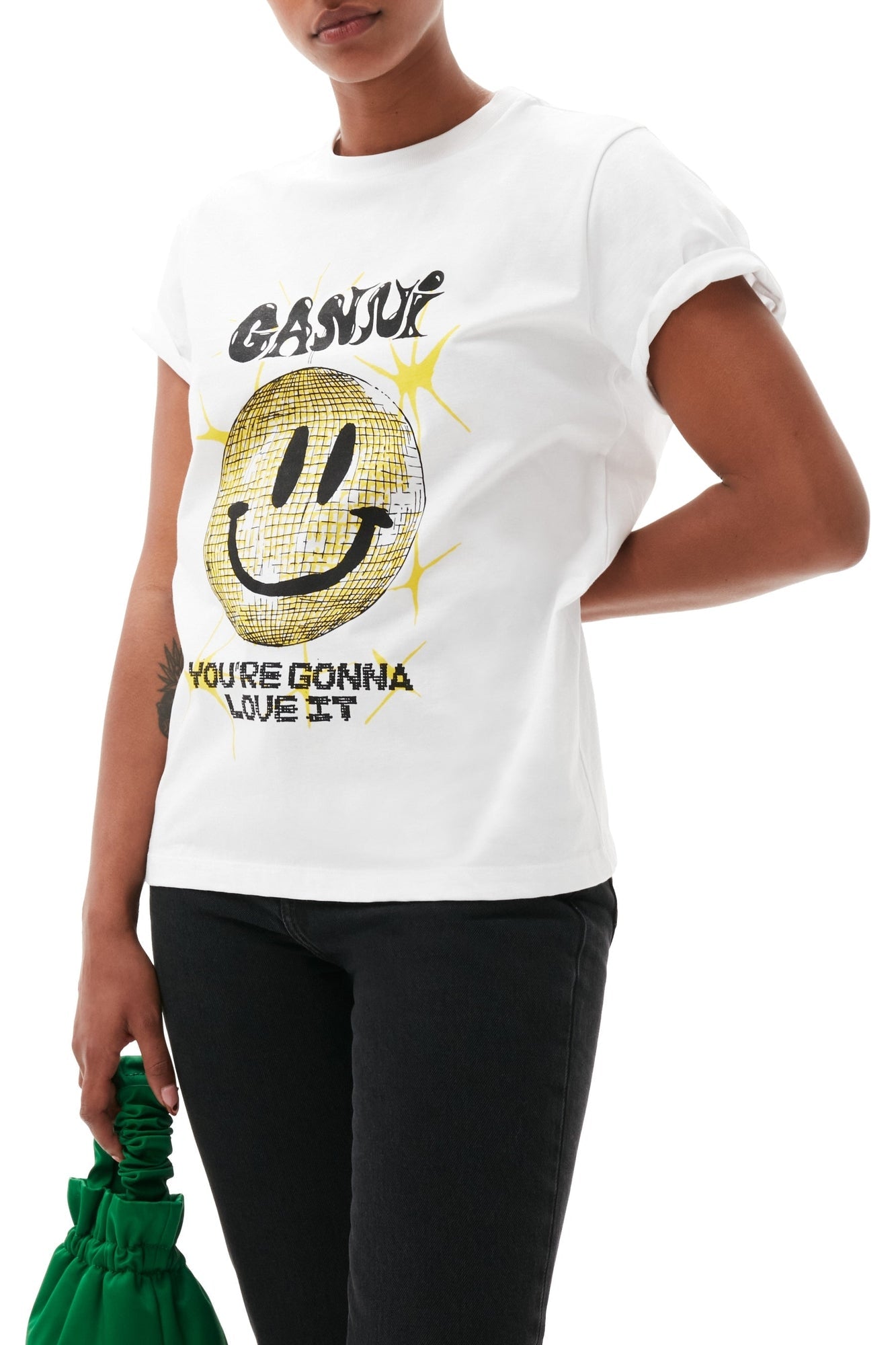 T-shirt Smiley en jersey - Bright White