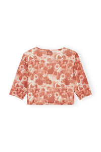 T-shirt court en mesh imprimé - Marsala