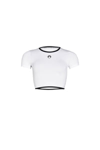 Top court en maille pointelle - White
