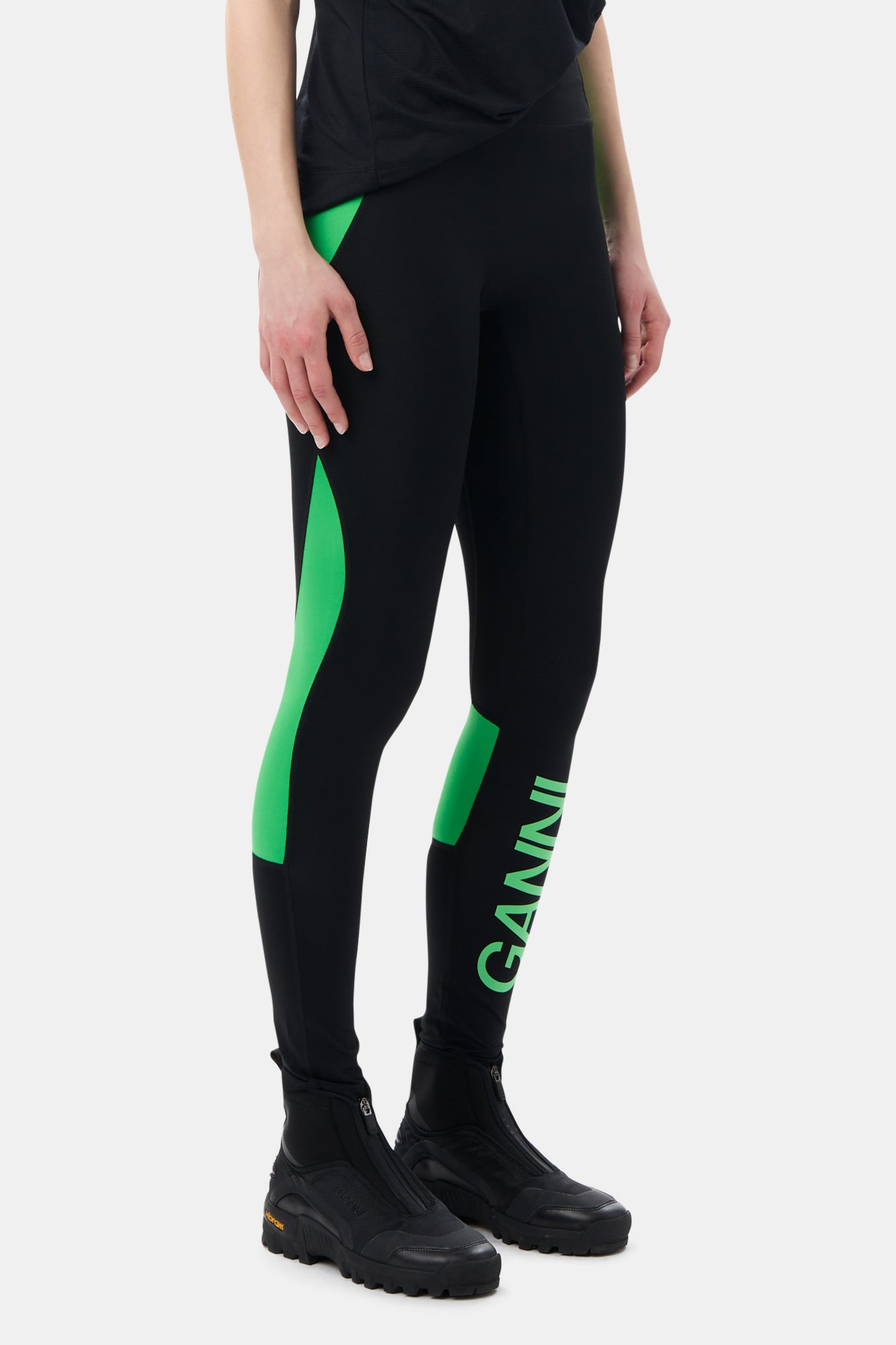 Legging taille haute à motif - Black