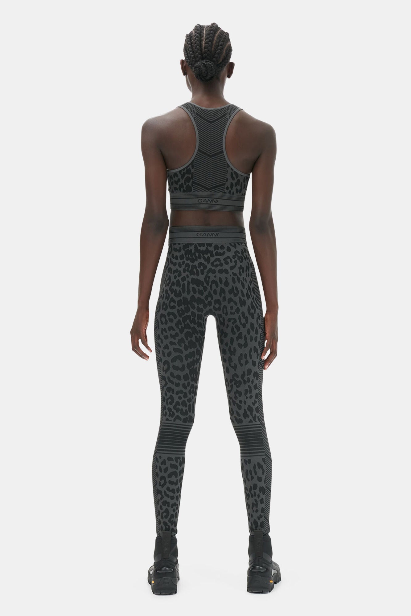 Legging sans couture en jacquard - Black