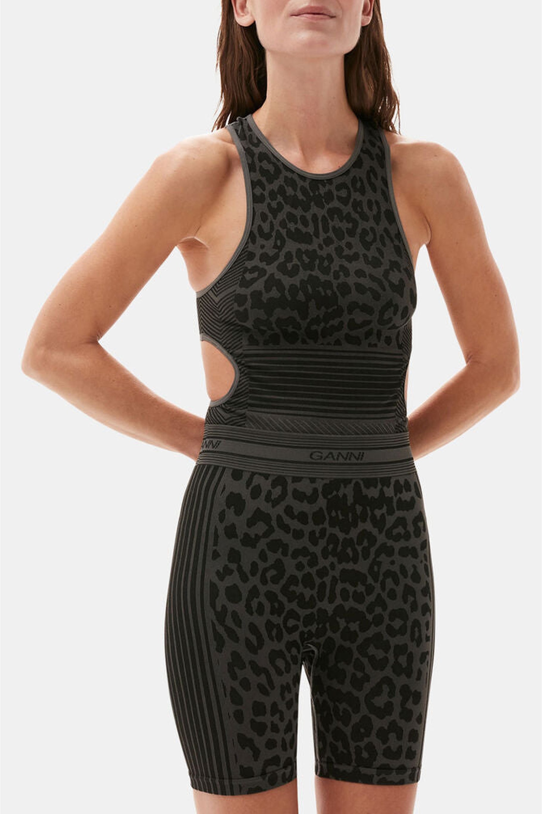 Débardeur jacquard sans couture - Black