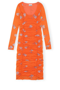 Robe midi froncée en maille - Orangeade