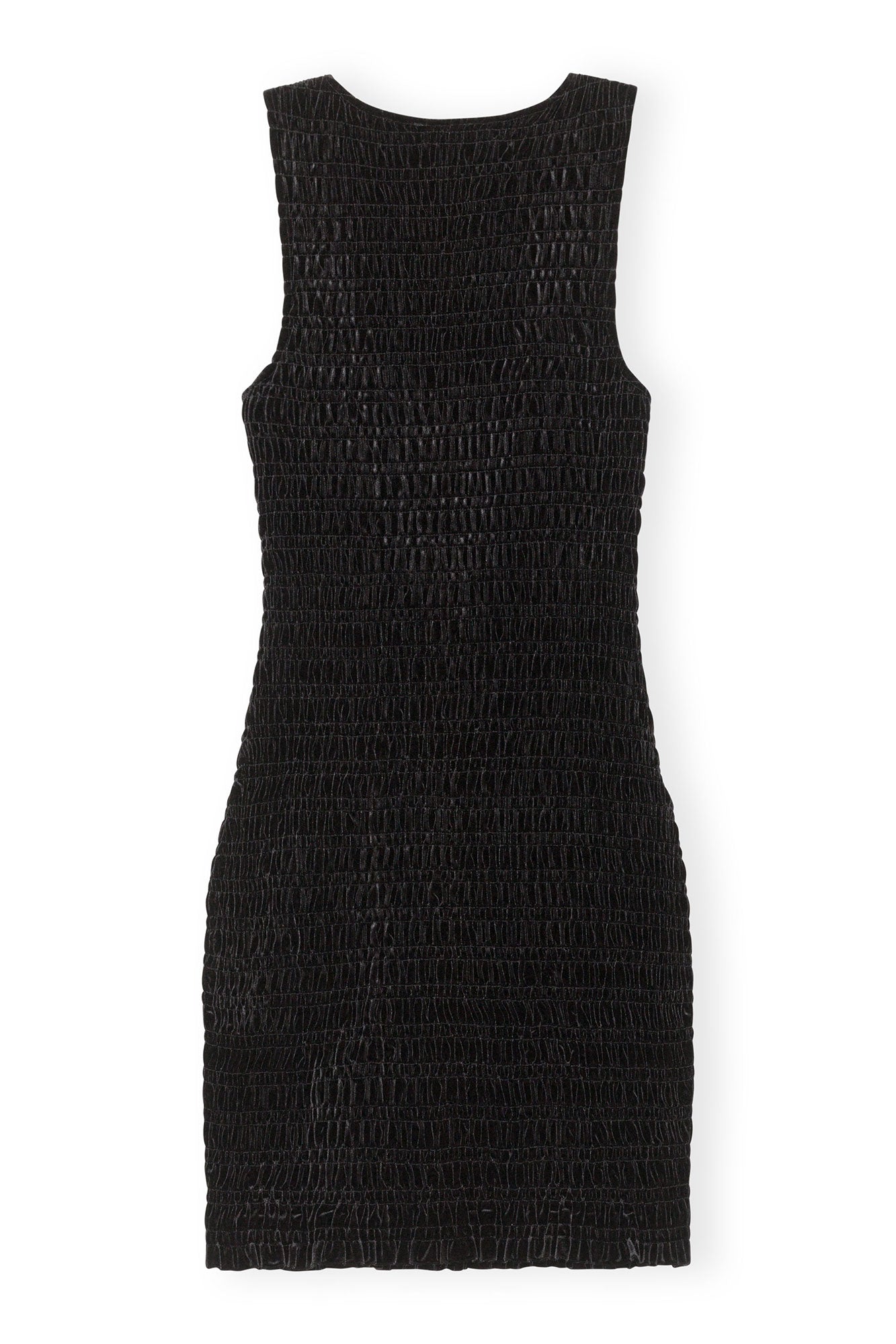 Robe courte smockée en velours - Black