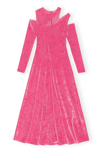 Robe longue en velours - Shocking Pink