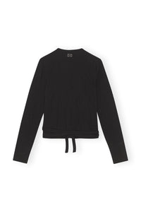 Blouse portefeuille côtelé - Black