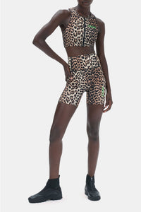 Short à taille haute Active - Leopard