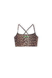 Débardeur court à bretelles Active - Leopard