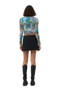 Blouse froncée en maille imprimé - Wild Orchid
