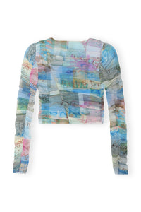 Blouse froncée en maille imprimé - Wild Orchid