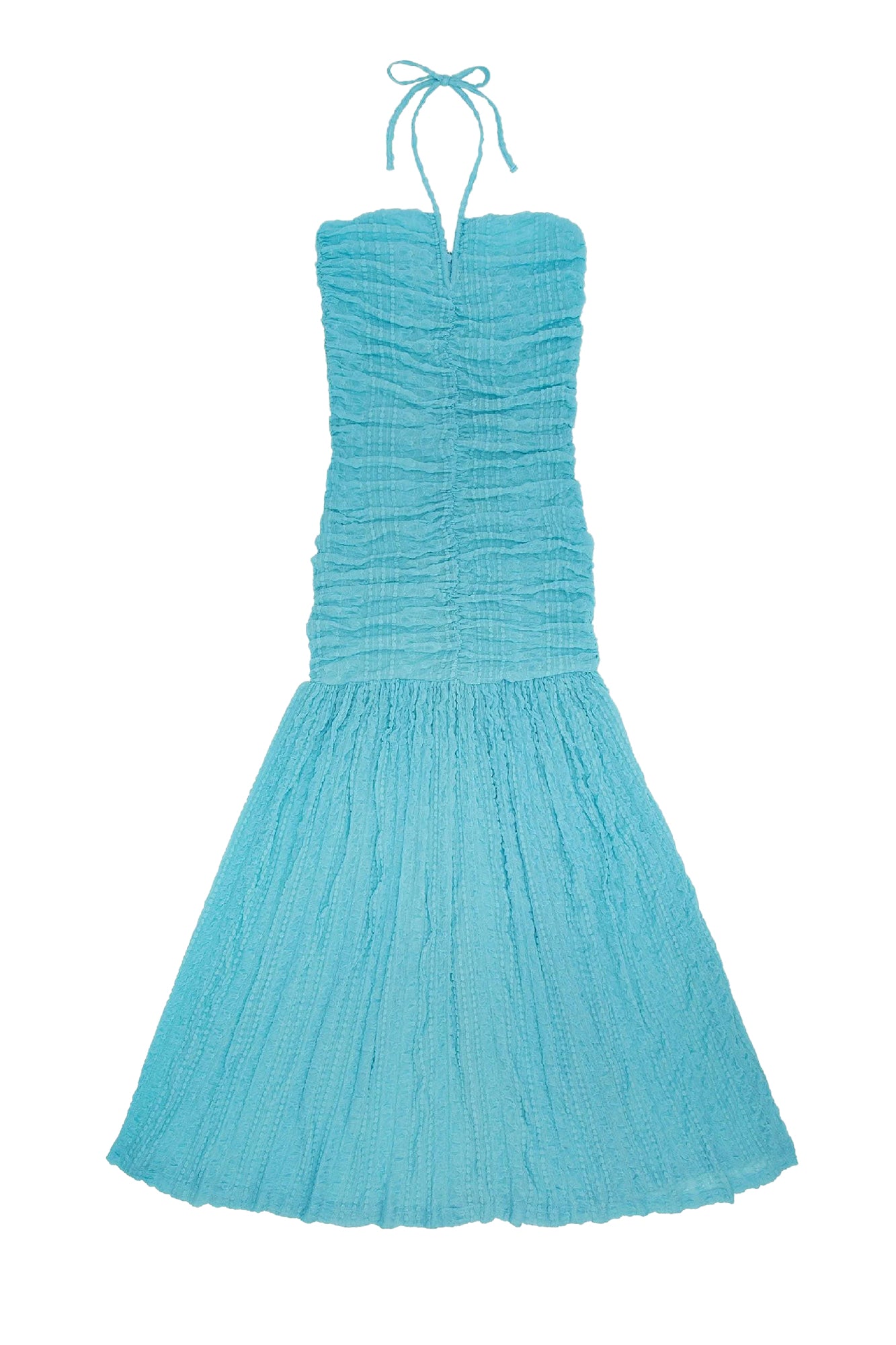 Lace halter dress - Blue Curacao