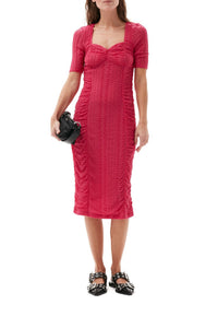 Robe midi froncée en dentelle - Love Potion