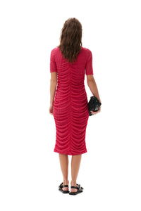 Robe midi froncée en dentelle - Love Potion