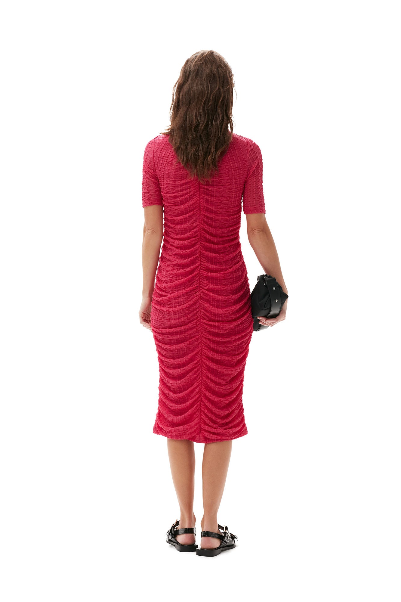 Robe midi froncée en dentelle - Love Potion