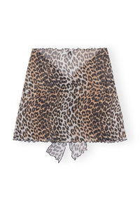 Jupe courte portefeuille à superposer en maille - Leopard