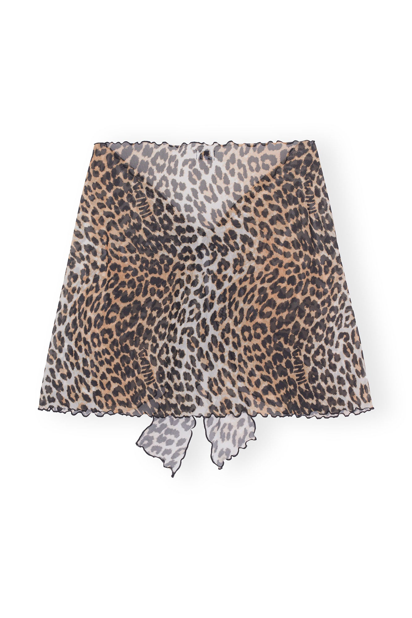 Jupe courte portefeuille à superposer en maille - Leopard