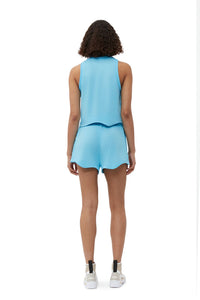 Short Active évasé en maille - Ethereal Blue