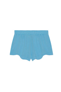 Active flared knitted shorts - Ethereal Blue
