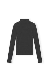 Pull à col roulé dos nu côtelé - Paloma Melange