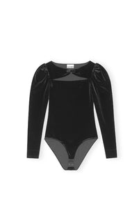 Body ajouré en velours - Black