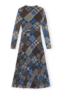 Printed mesh wrap dress - Silver Lake Blue