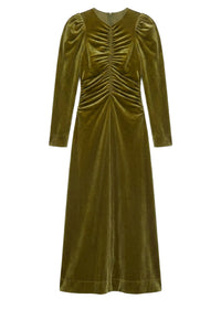 Velvet maxi dress - Avocado