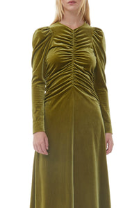 Velvet maxi dress - Avocado