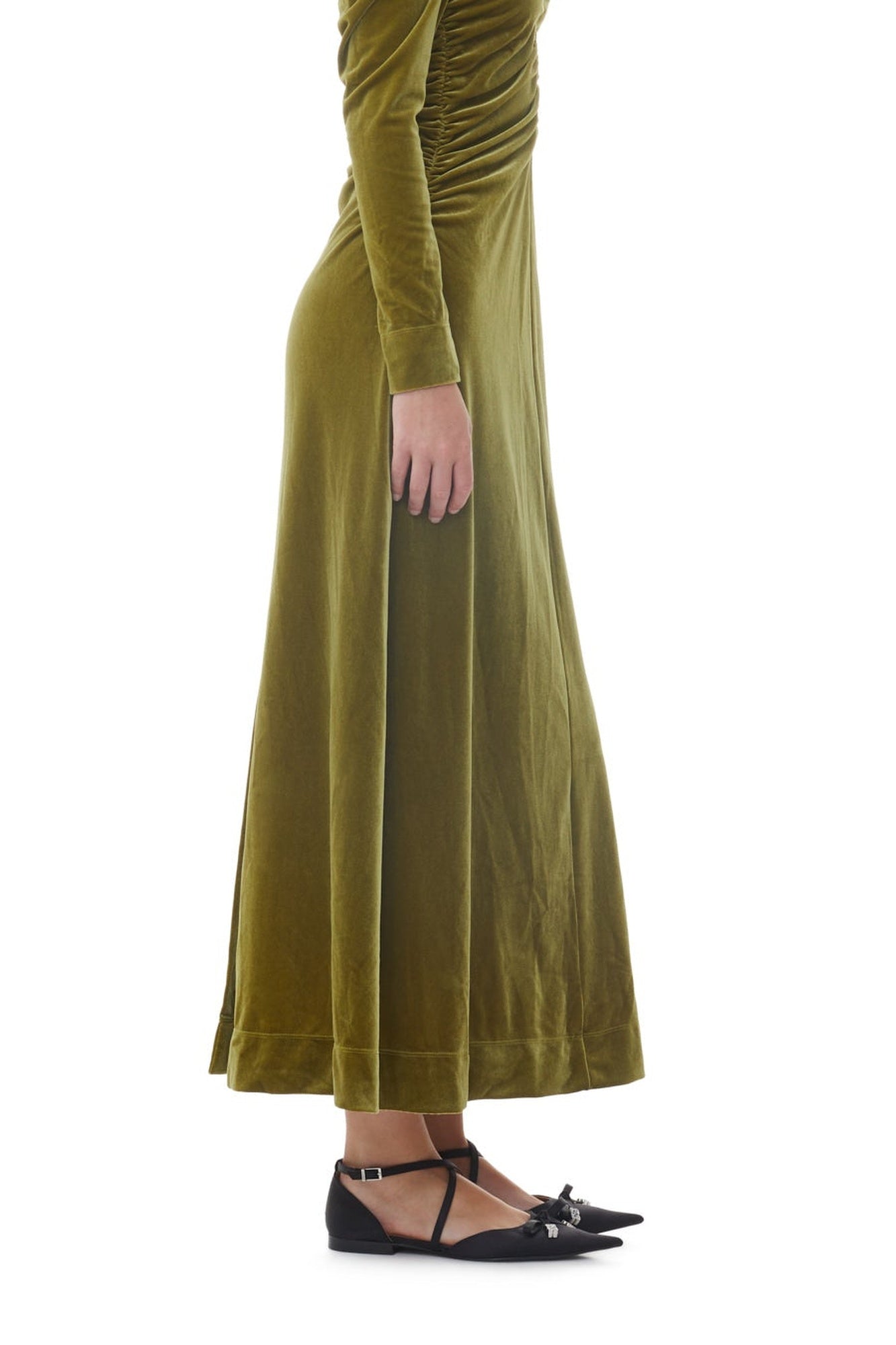 Velvet maxi dress - Avocado