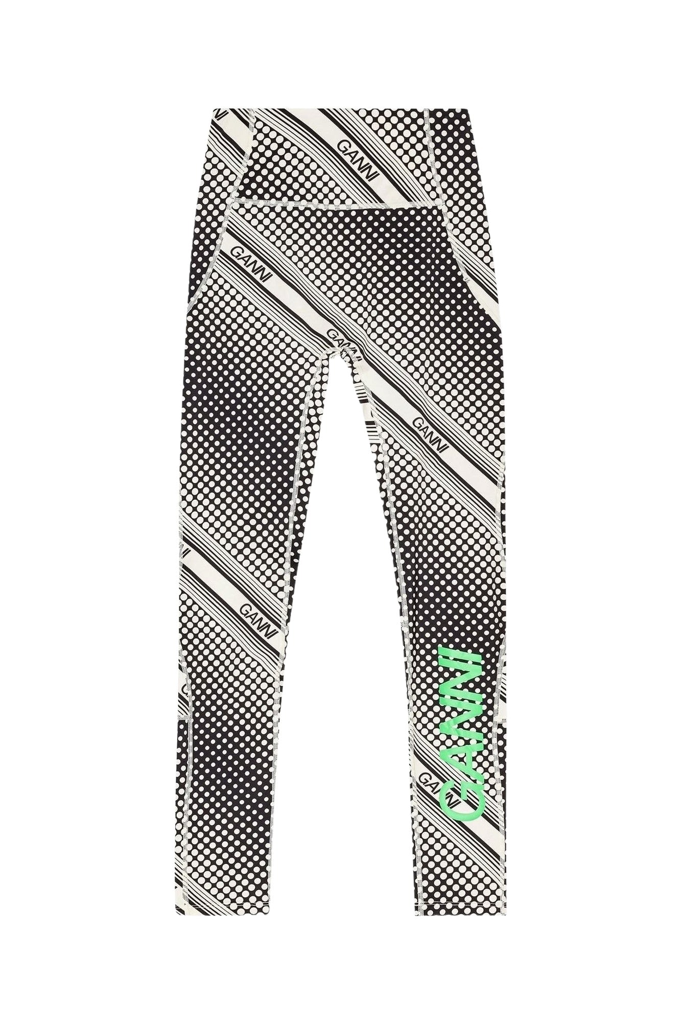 Patterned high-waisted leggings - Egret