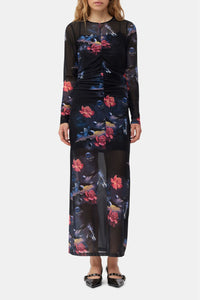 Robe longue à imprimé fleuri - Black