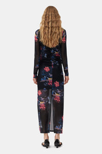 Robe longue à imprimé fleuri - Black